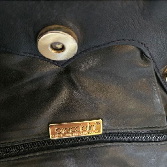 Italian Leather textured bag braccialini  bag shoulder VINTAGE - Picture 7 of 15